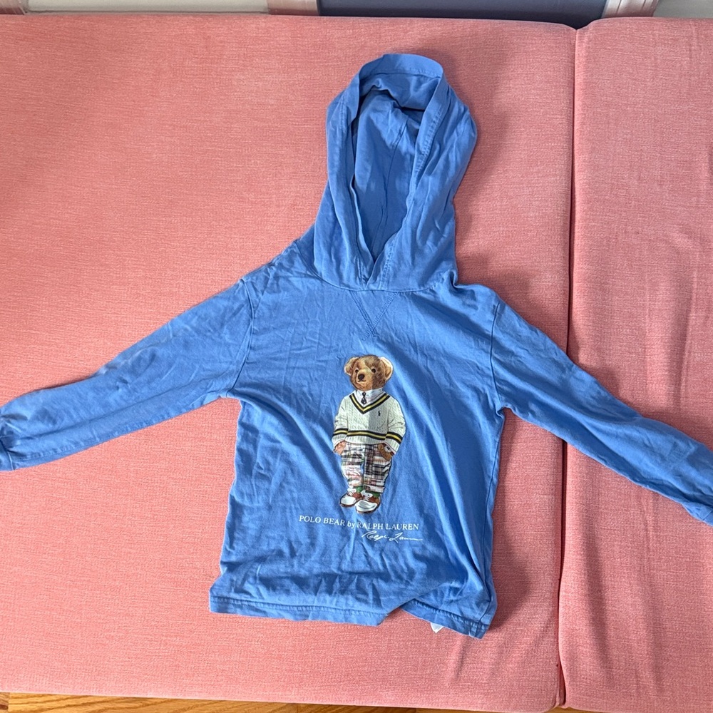 Polo by Ralph Lauren Kids Blue Hoodie with Bear Design